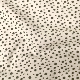 Flock Spot Crinkled Chiffon DK IVORY / BLACK