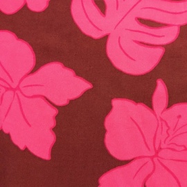 Viscose Print Large Flower WINE / CERISE