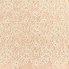 Finely Embroidered Flower Tulle PALE BLUSH